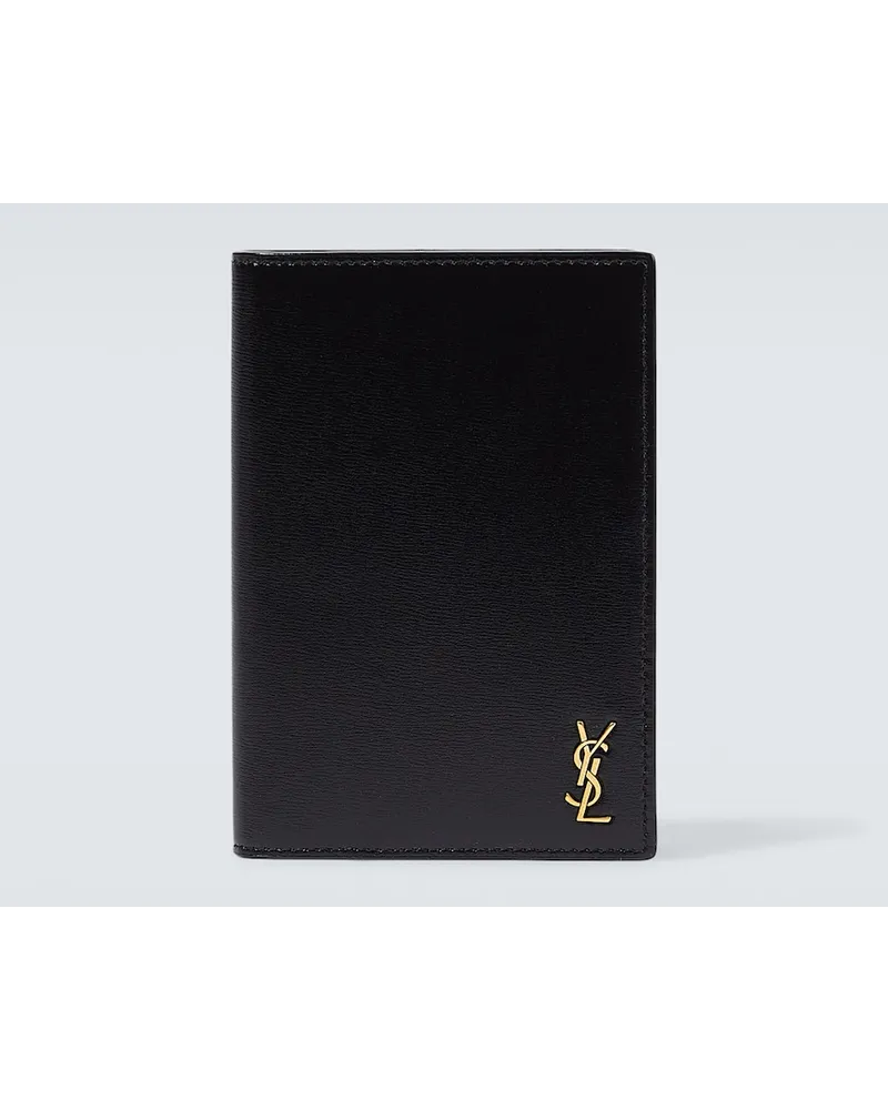 Saint Laurent Porta passaporto Tiny Cassandre in pelle Nero