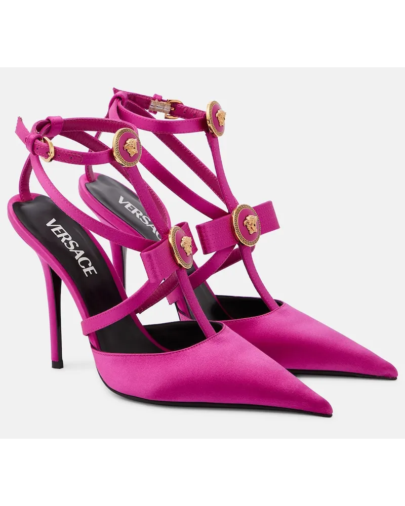 Versace Pumps Gianni in raso Rosa