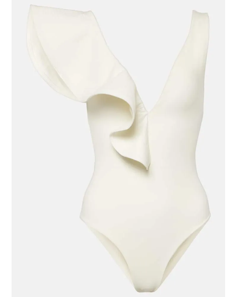 Johanna Ortiz Costume intero con volant Bianco