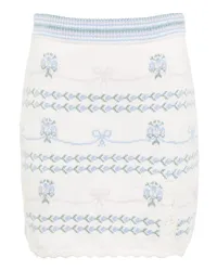 LoveShackFancy Minigonna Pawley in misto cotone e lana Bianco