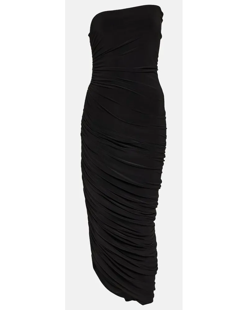 Norma Kamali Abito midi Diana in jersey Nero
