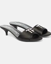 Tom Ford Mules in raso con decorazioni Nero