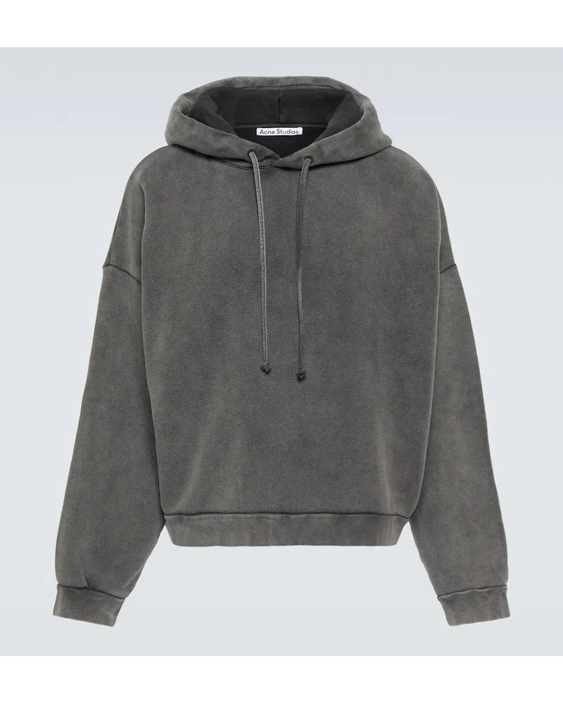 Acne Studios Felpa in cotone con cappuccio Nero