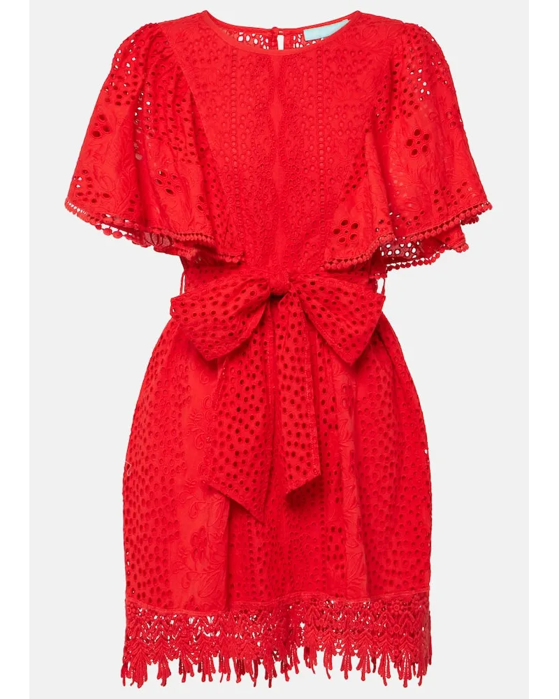 Melissa Odabash Miniabito Kara in pizzo di cotone sangallo Rosso