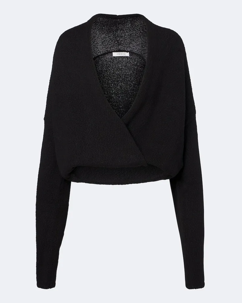 Aya Muse Top Kena in cotone a portafoglio Nero