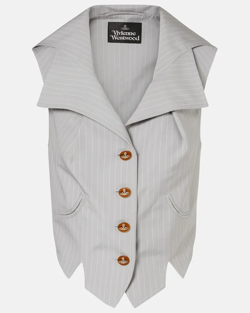 Vivienne Westwood Gilet Meryl in cotone gessato Grigio