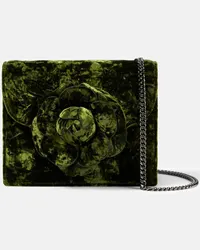 Oscar de la Renta Borsa a tracolla Tro Mini in velluto Verde