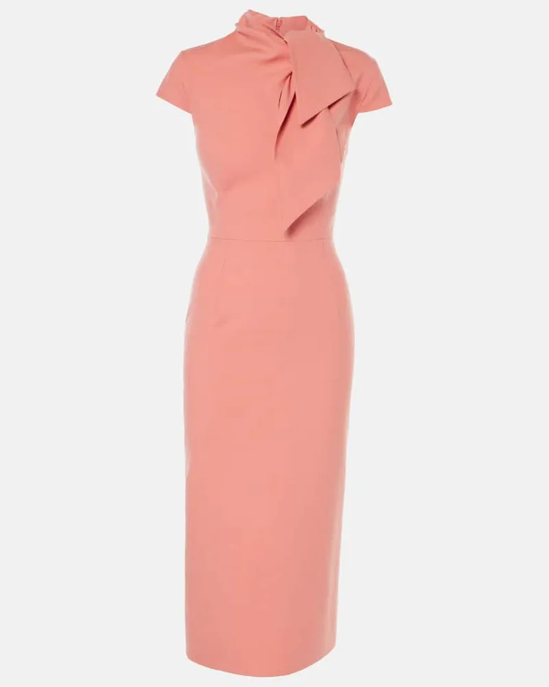 Oscar de la Renta Abito midi in misto lana Rosso