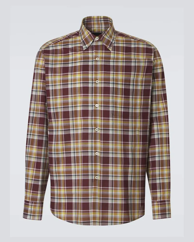 Prada Camicia in cotone a quadri Multicolore