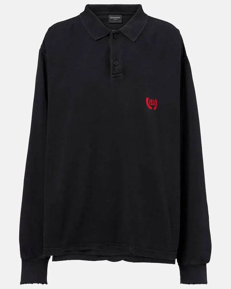 Balenciaga Polo Laurel Classic in piquÃ© di cotone Nero
