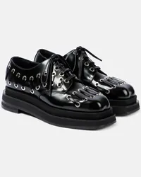 Simone Rocha Stringate Heart Toe in pelle con platform Nero