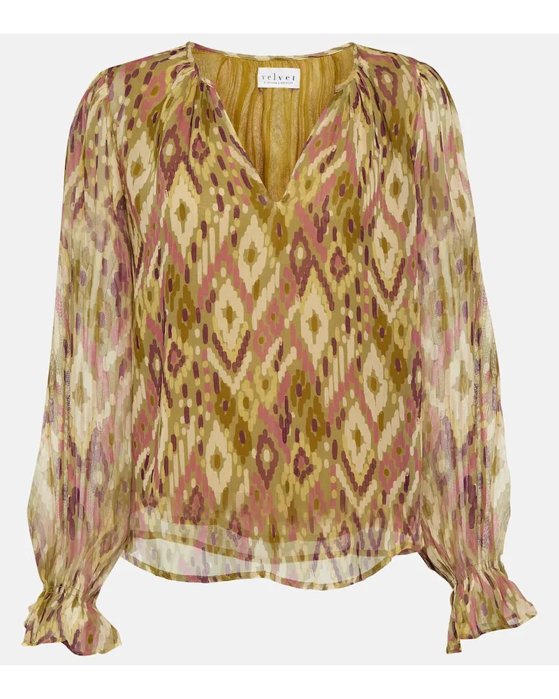 Velvet Blusa Kathy in georgette con stampa Bianco