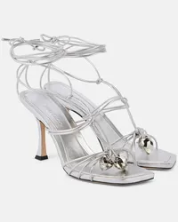 Jimmy Choo Sandali Jemma 90 in pelle metallizzata Argento