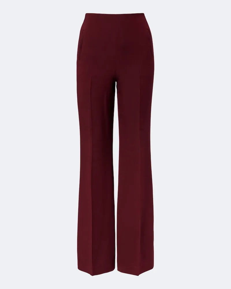 Roland Mouret Pantaloni a gamba larga in lana e seta Borgogna