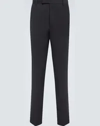 The Row Pantaloni larghi in georgette di seta Blu