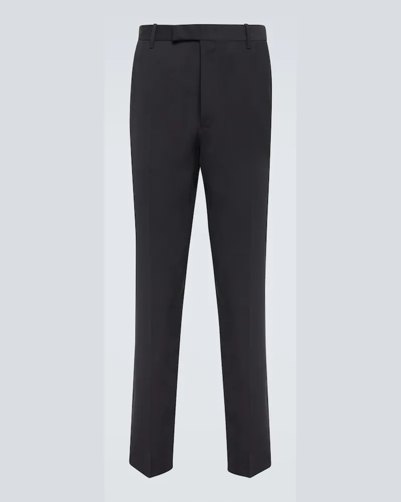 The Row Pantaloni larghi in georgette di seta Blu