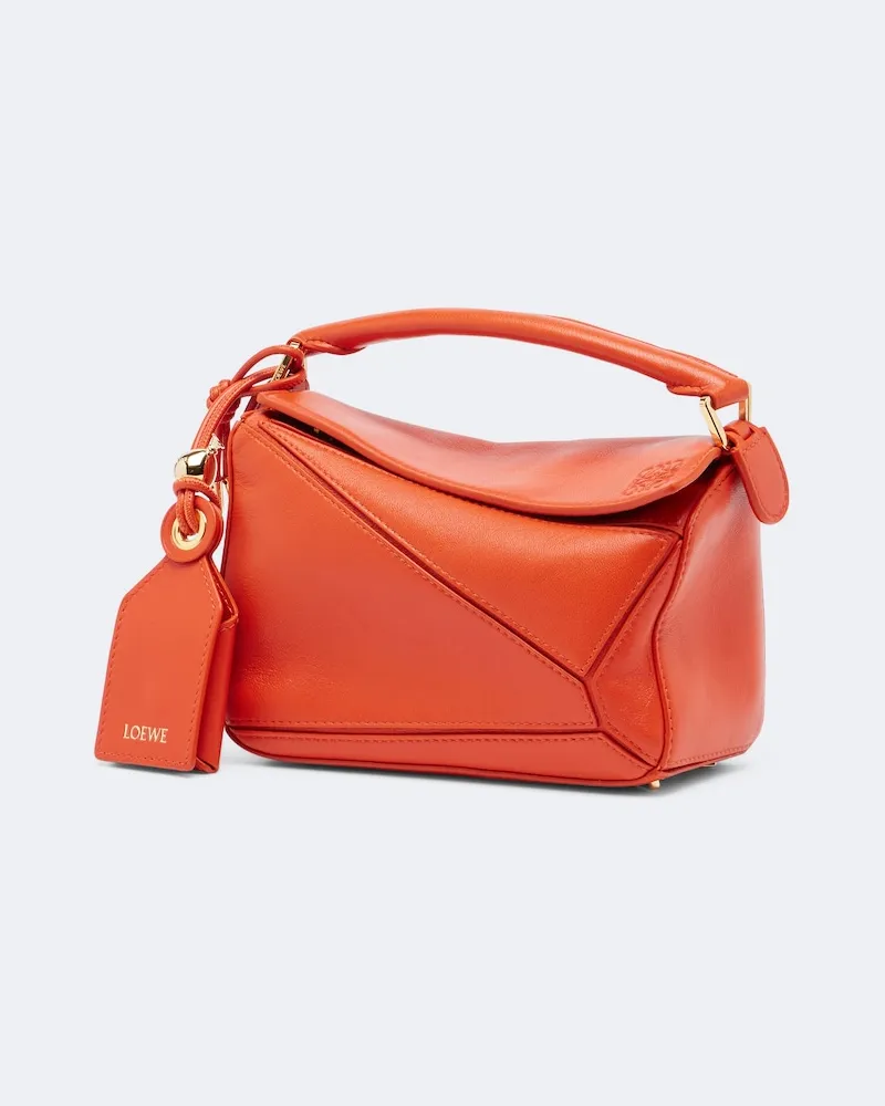 Loewe Borsa a mano Puzzle Featherlight Mini in pelle Arancione