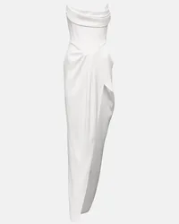 Alex Perry Bridal - Abito bustier in crêpe di raso Bianco