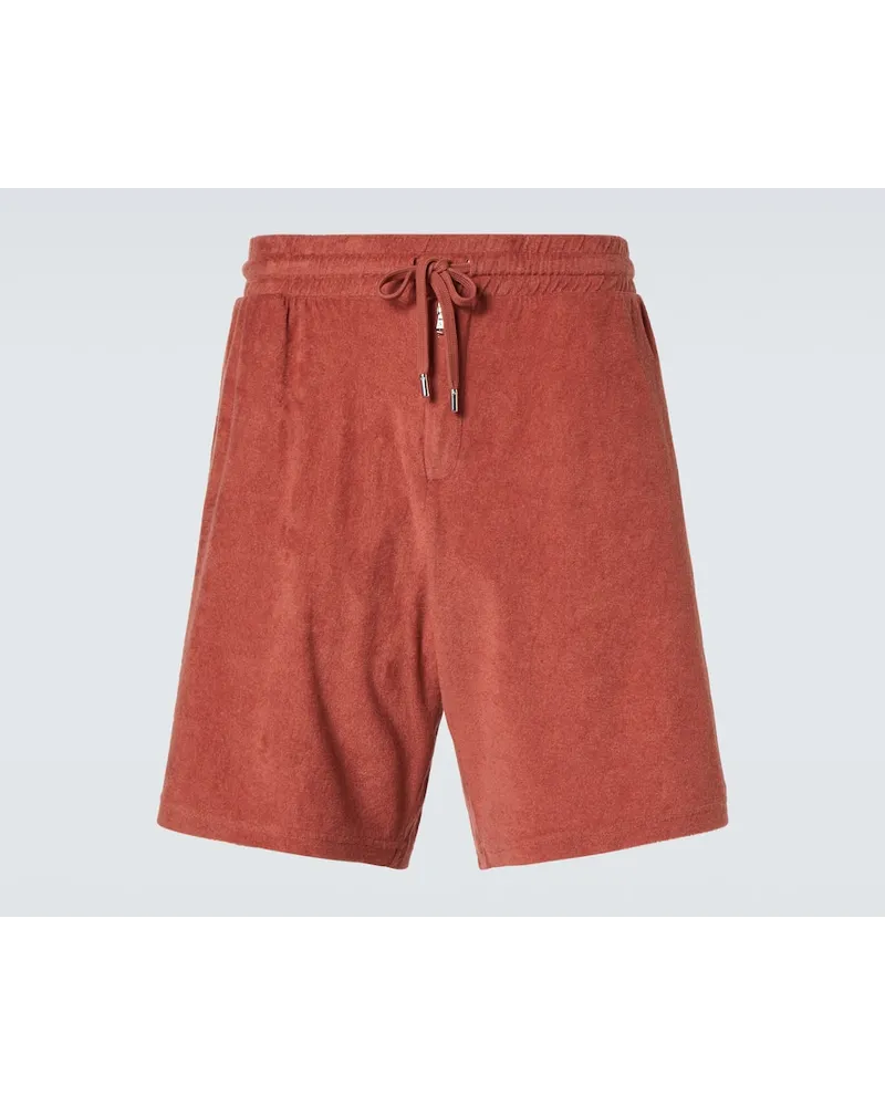 Frescobol Carioca Shorts in spugna di misto cotone Rosso
