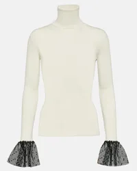 RED Valentino Top in misto lana a coste Beige