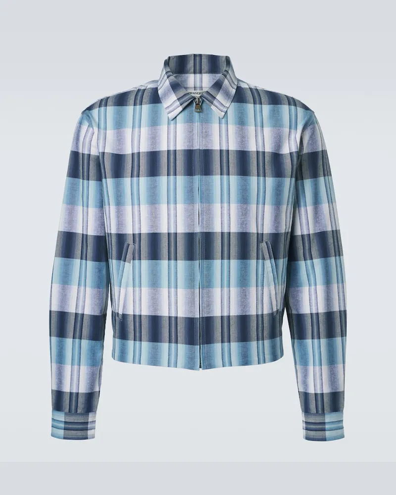 J.W.Anderson Giacca blouson in cotone a quadri Blu