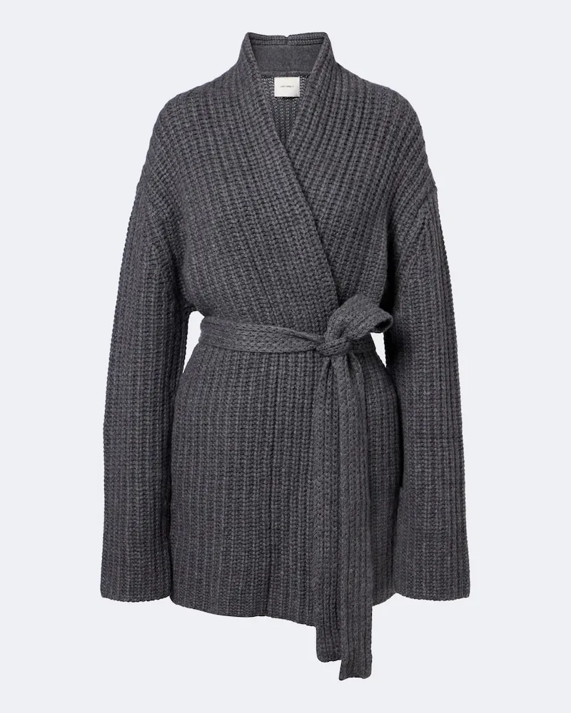 Lisa Yang Cardigan Jacqueline in cashmere a portafoglio Grigio