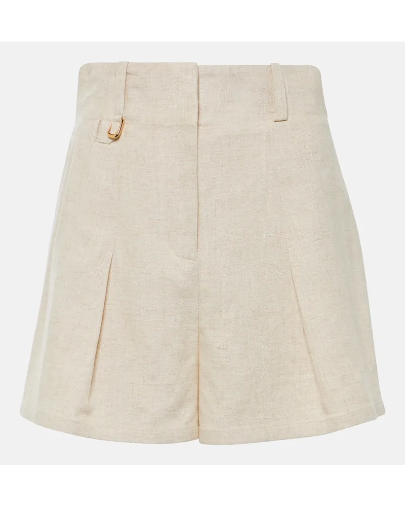 Jacquemus Shorts Bari a vita alta Bianco
