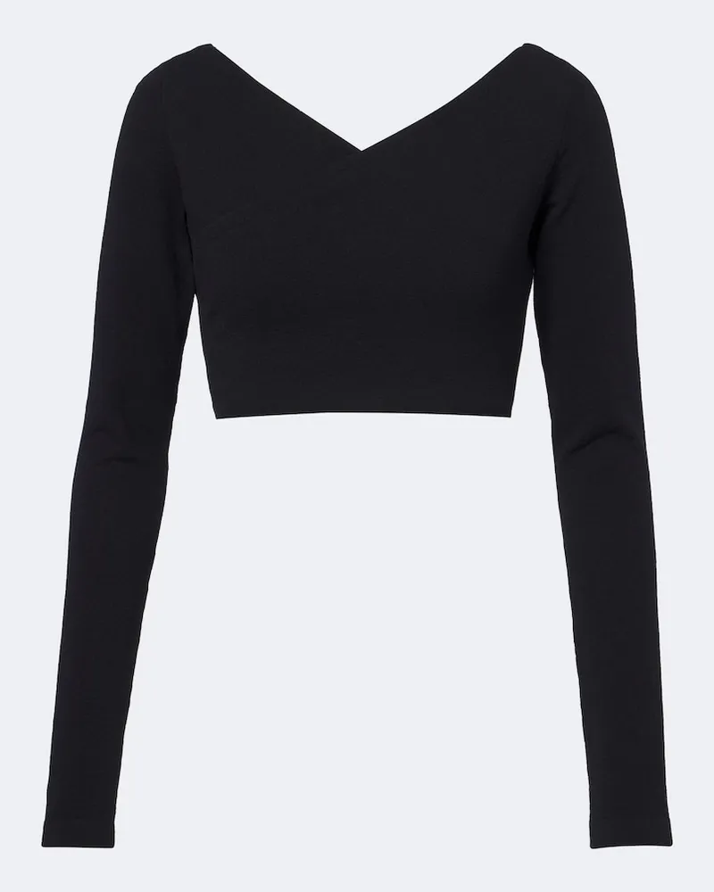 Alaïa Alaïa Top a portafoglio in crêpe di misto cotone Nero