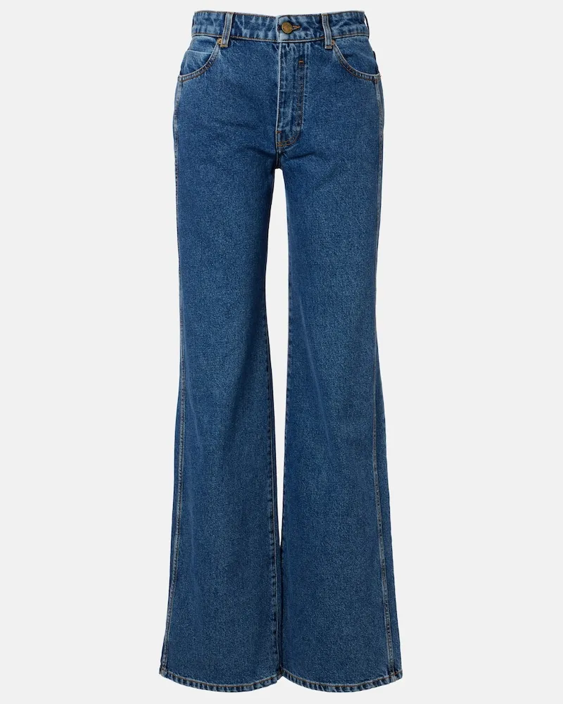 Balmain Jeans a gamba larga Blu