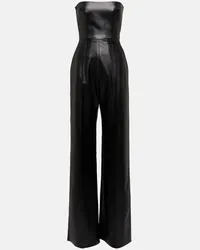 Alex Perry Jumpsuit in similpelle senza spalline Nero