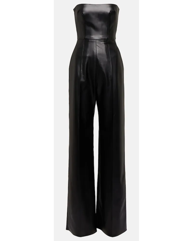Alex Perry Jumpsuit in similpelle senza spalline Nero