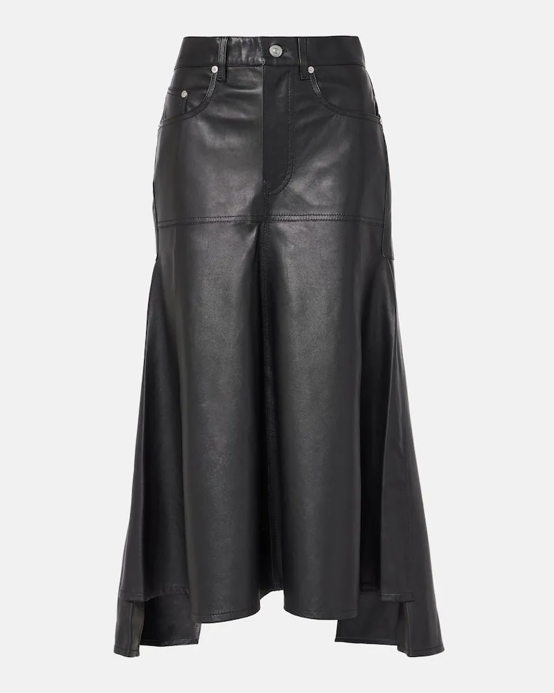 Victoria Beckham Gonna midi in pelle Nero