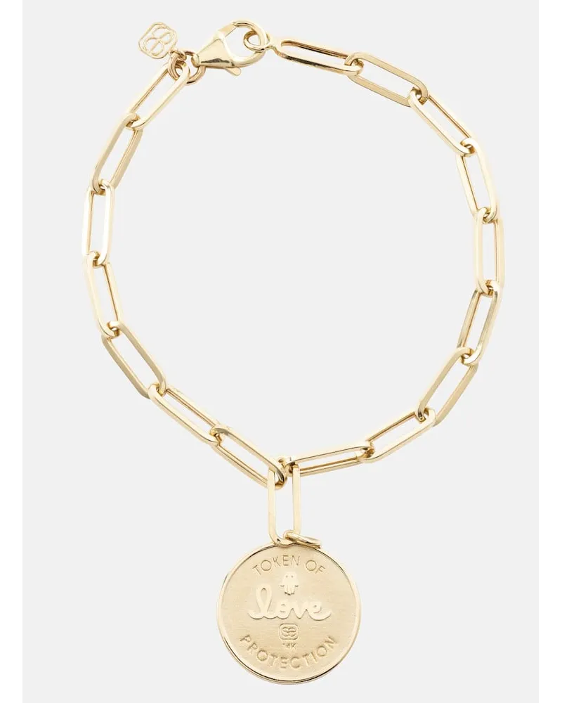 Sydney Evan Bracciale Evil Eye Coin in oro 14kt Oro