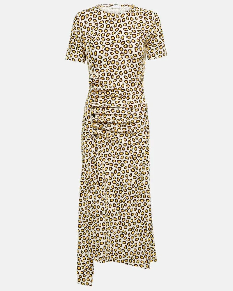 Paco Rabanne Abito midi in jersey con stampa Multicolore