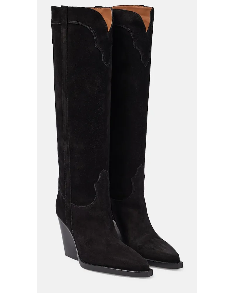 Paris Texas Stivali texani El Dorado in suede Nero