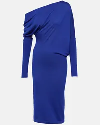 Tom Ford Abito midi in cashmere e seta Blu