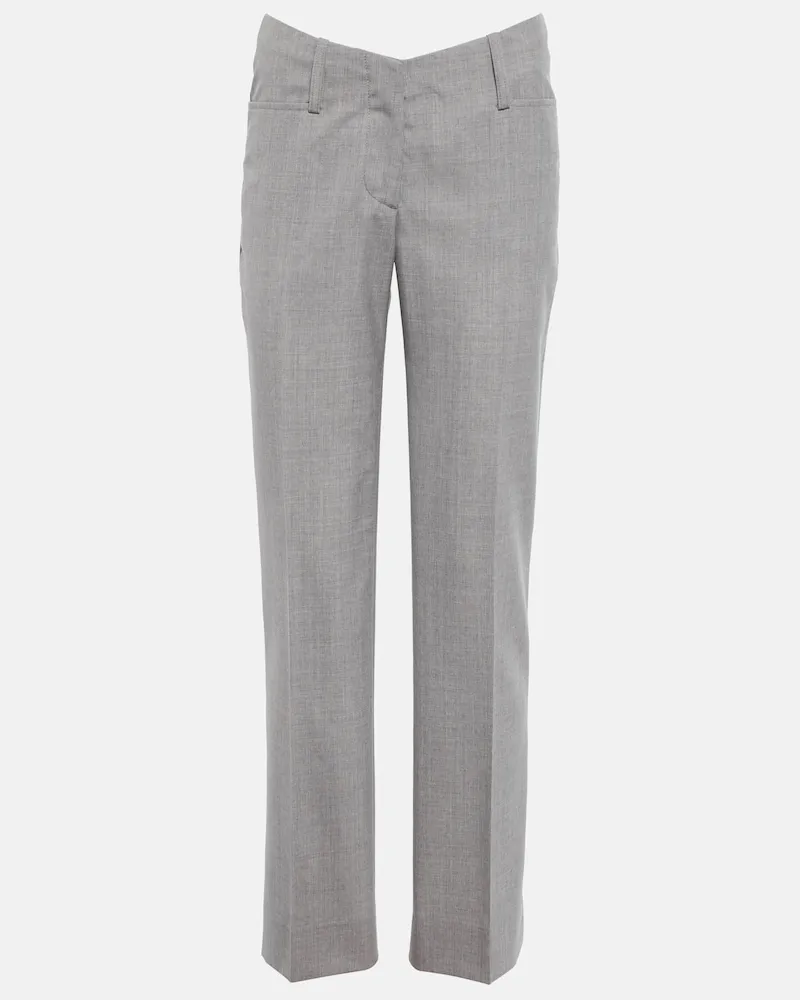 Victoria Beckham Pantaloni slim in lana vergine Grigio