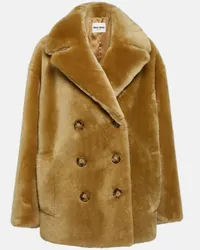 Miu Miu Cappotto doppiopetto in shearling Marrone