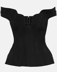 Thierry Mugler Bustier con scollo bardot Nero