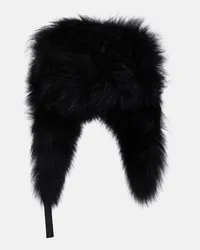 Yves Salomon Cappello imbottito con shearling Nero