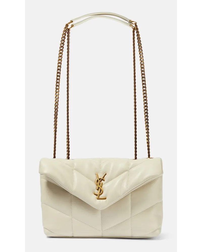 Saint Laurent Borsa a spalla Puffer Toy in pelle Bianco