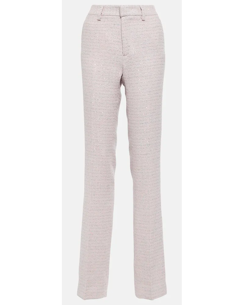 Alessandra Rich Pantaloni regular a vita media Grigio