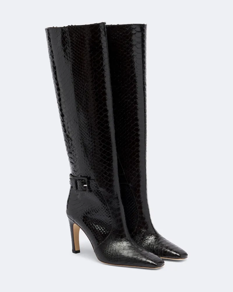 Malone Souliers Stivali Raven in pelle effetto coccodrillo Marrone