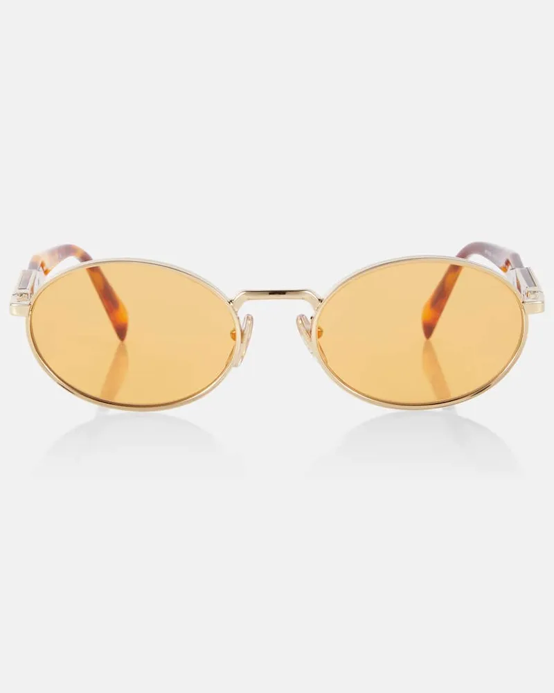 Prada Occhiali da sole ovali Marrone