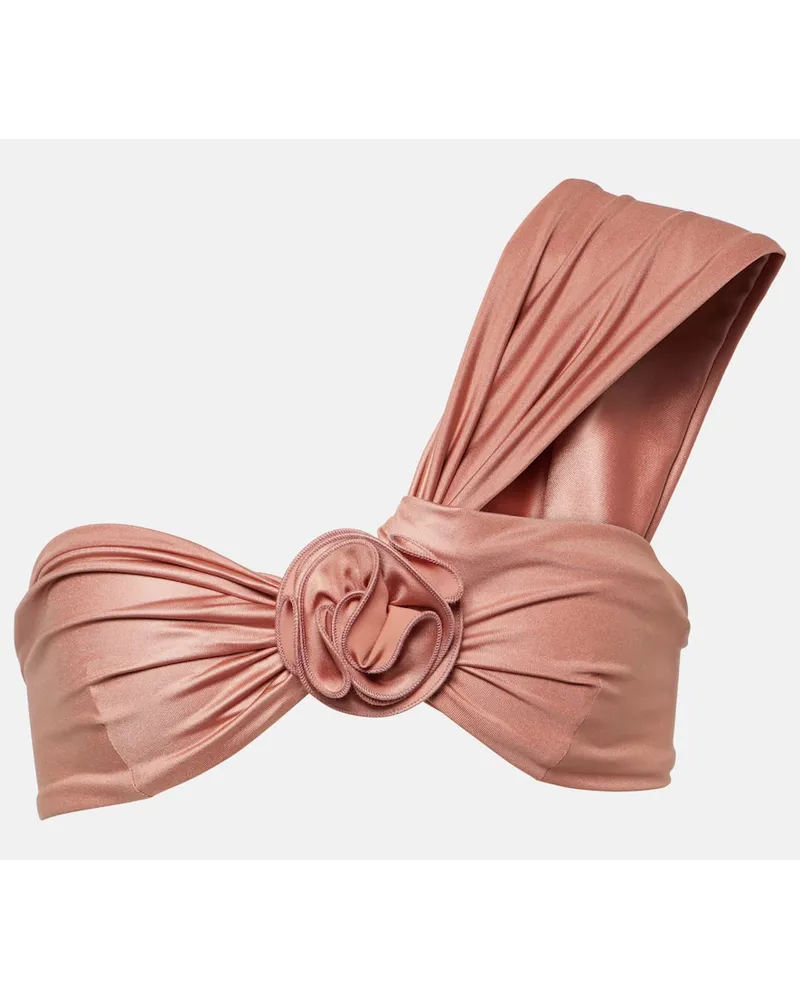 Magda Butrym Top bikini con applicazione floreale Rosa