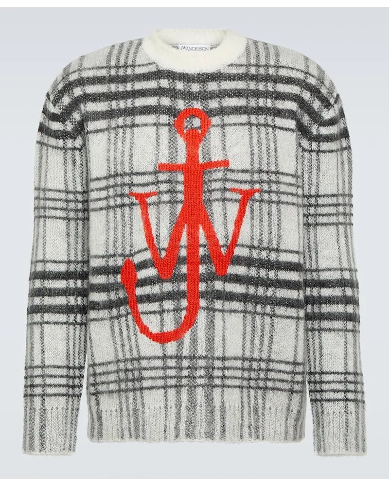J.W.Anderson Pullover a quadri con logo Nero