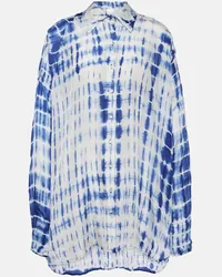 Anna Kosturova Camicia in seta tie-dye Blu