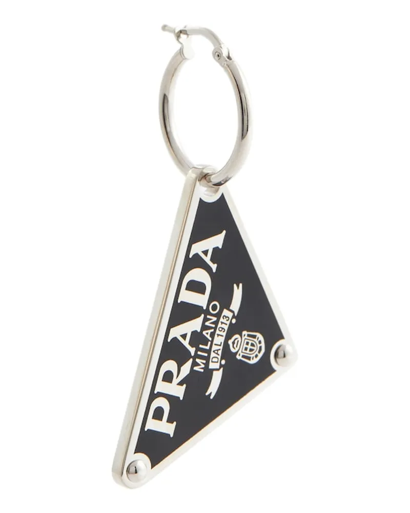 Prada Orecchino singolo Symbole in argento sterling Nero