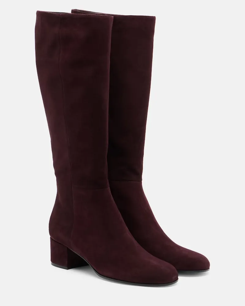 Gianvito Rossi Stivali Joelle in suede Borgogna