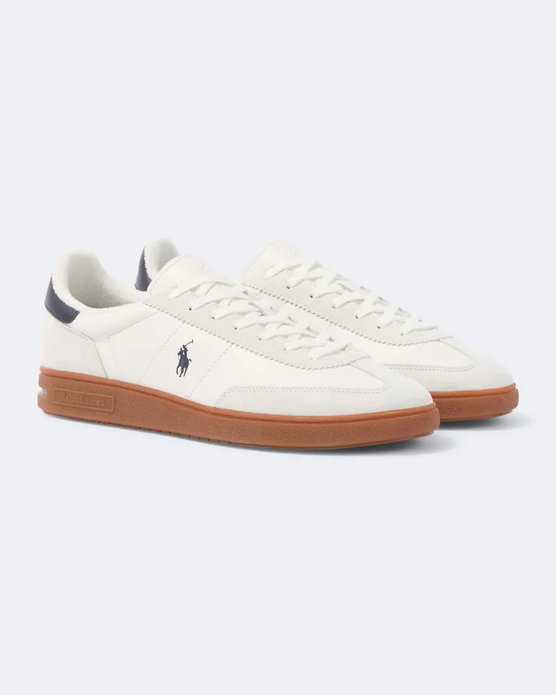 Ralph Lauren Sneakers in pelle con suede Bianco